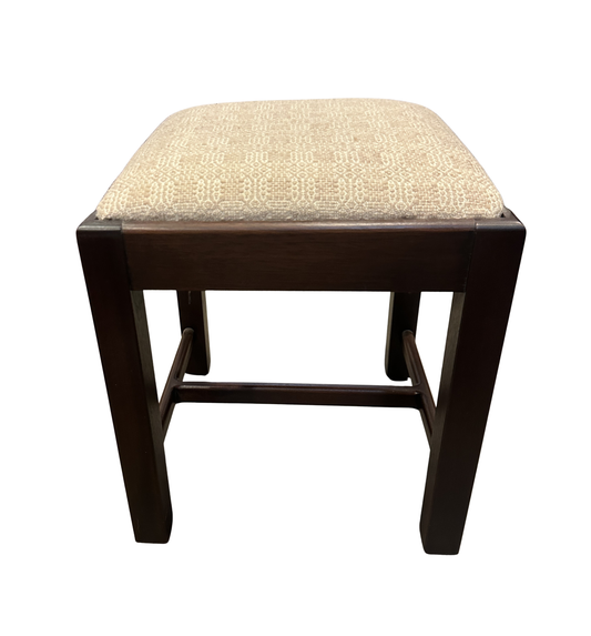Antique Footstool, reupholstered (white) (0C400U)
