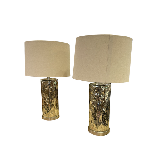 Mercury Glass Lamps, a Pair (0KF00F)