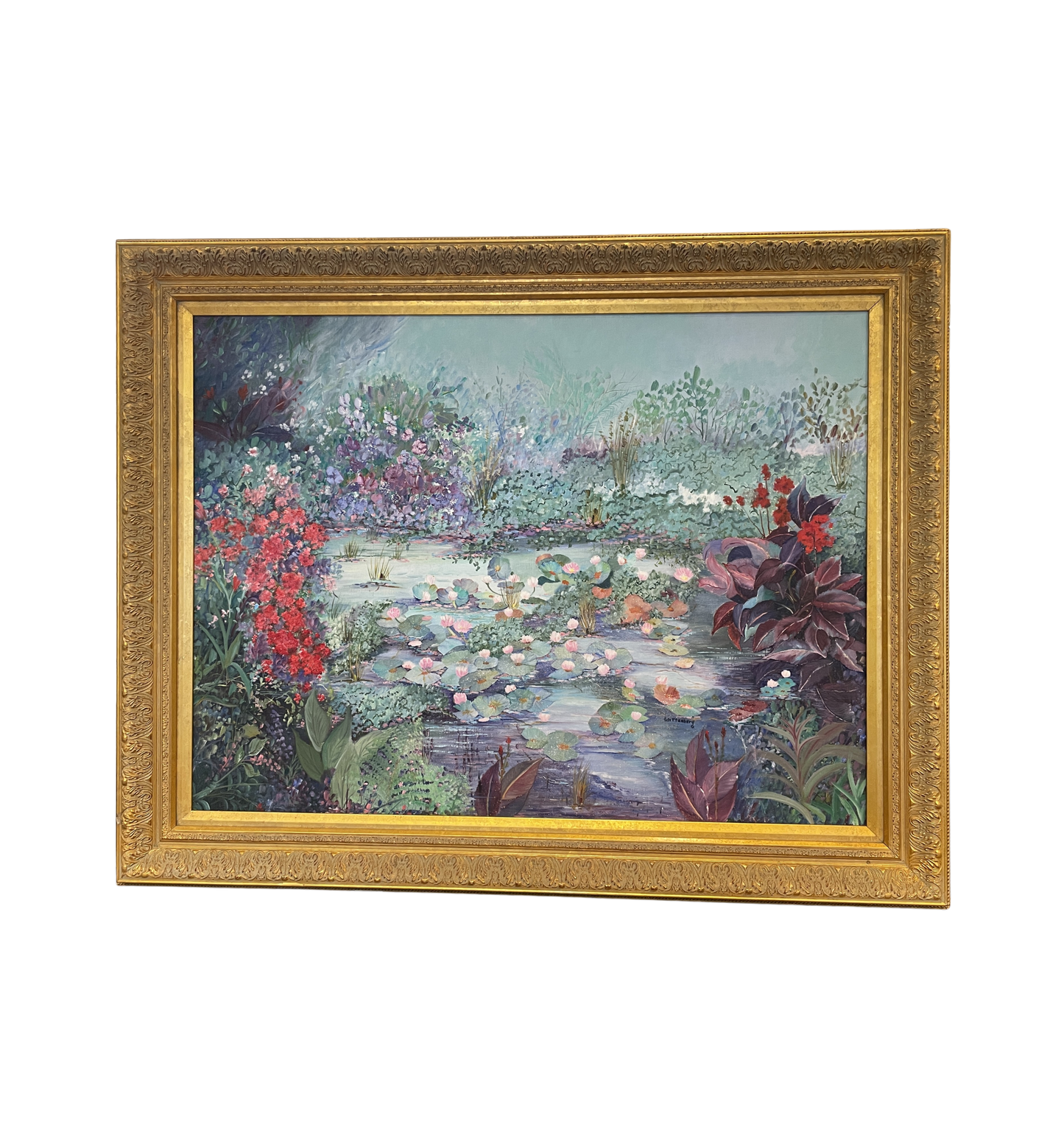 Jeanette Wittenberg Oil on Canvas, Lilies on the Pond (0I8002)
