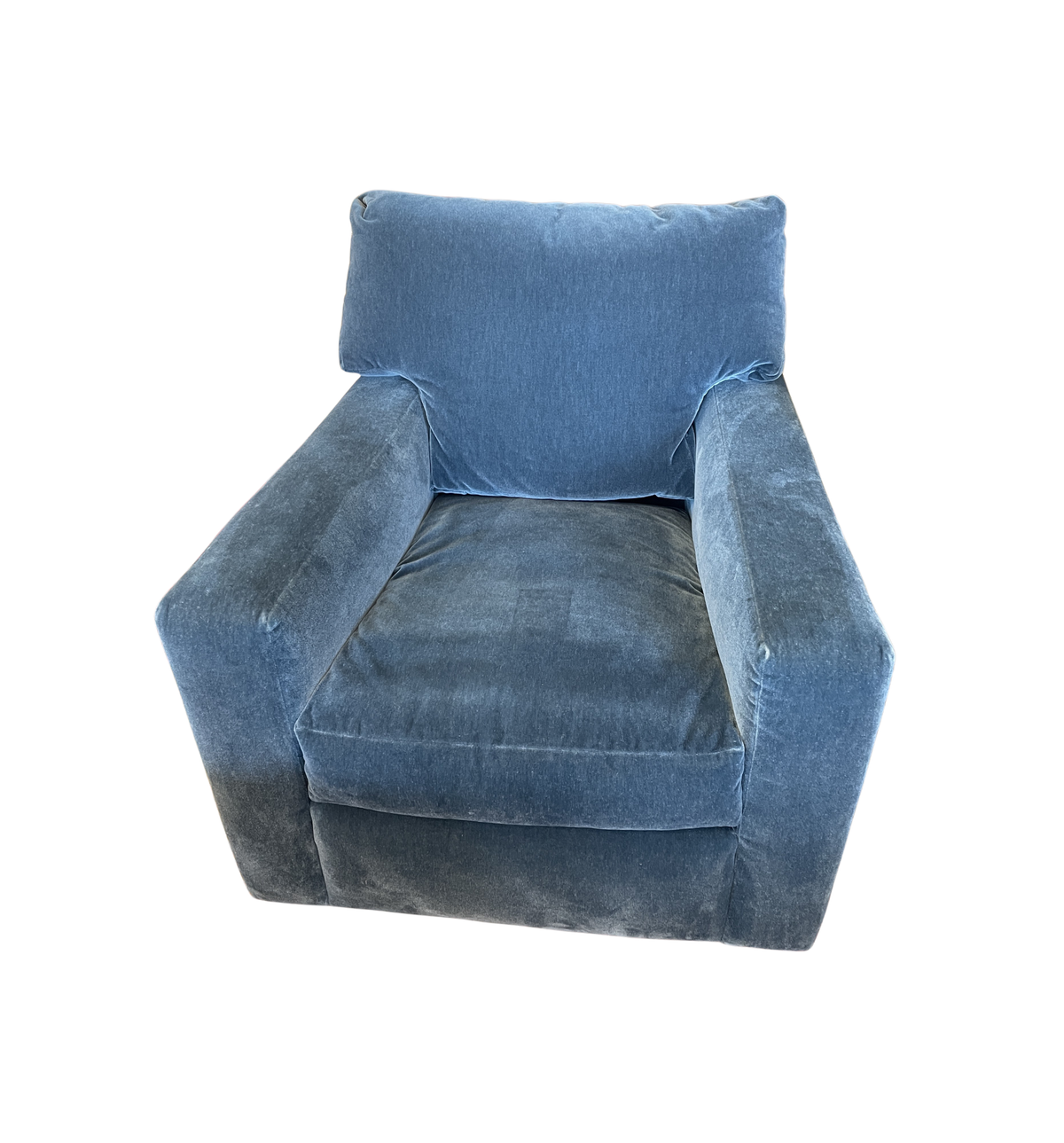 A. Rudin Blue Mohair Swivel Chair, AS IS (0PQ001)