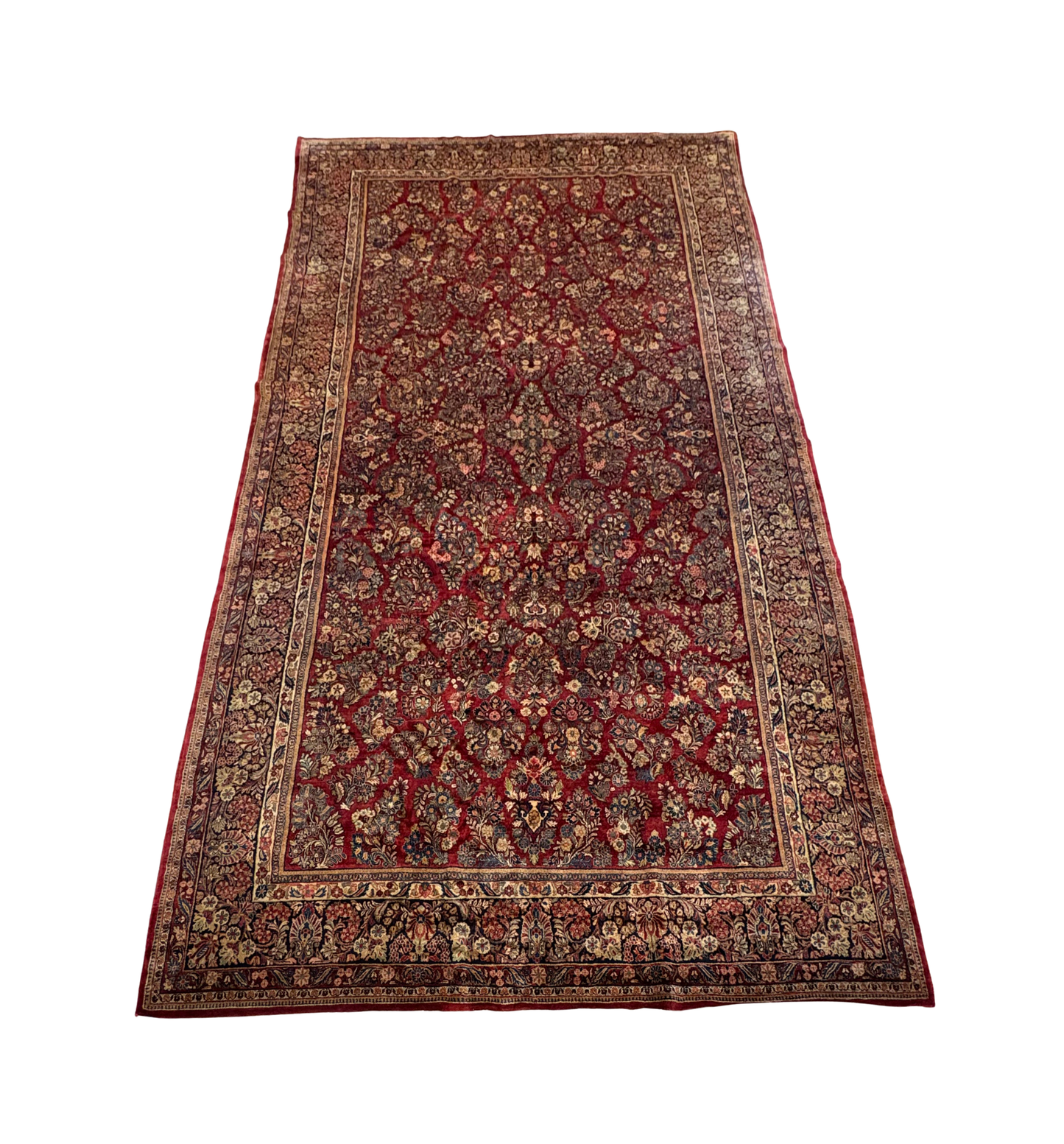 Persian Red Floral Rug, AS IS (Approx. 11'2x20') (0MW004)
