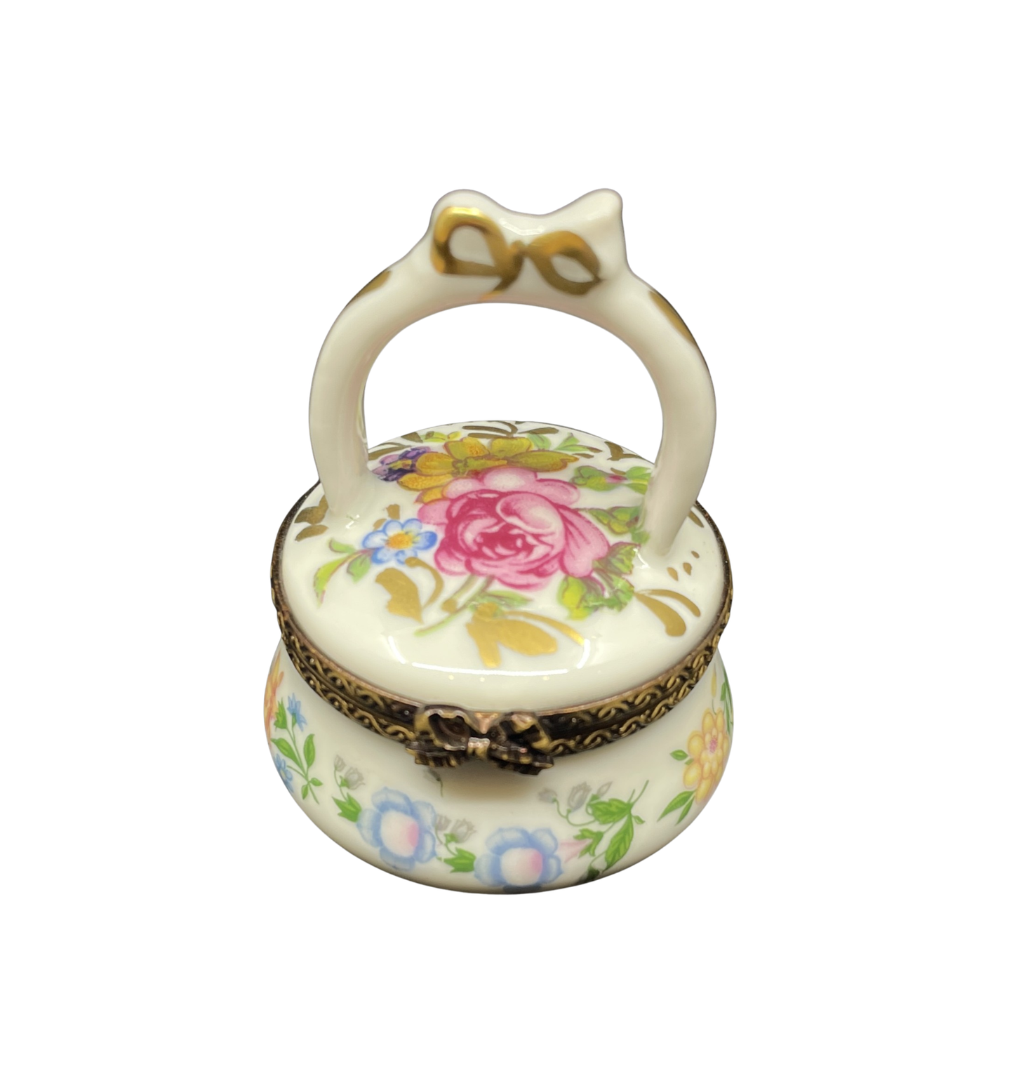 Limoges Trinket Box Floral Basket (0IB00C)