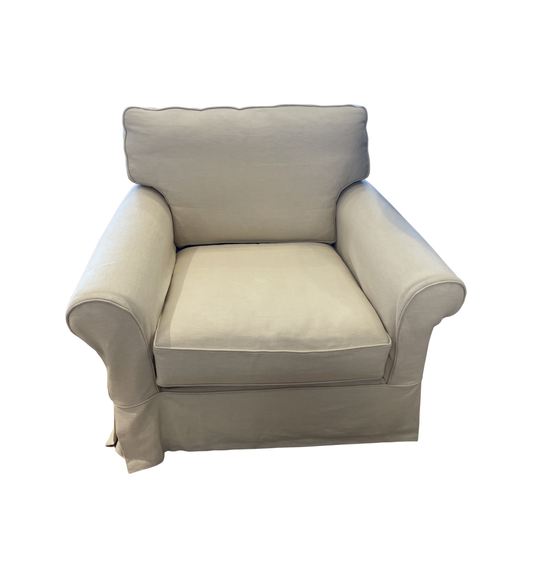 Arhaus Baldwin Slipcovered Swivel Chair in Hemp Bone (0M2003)