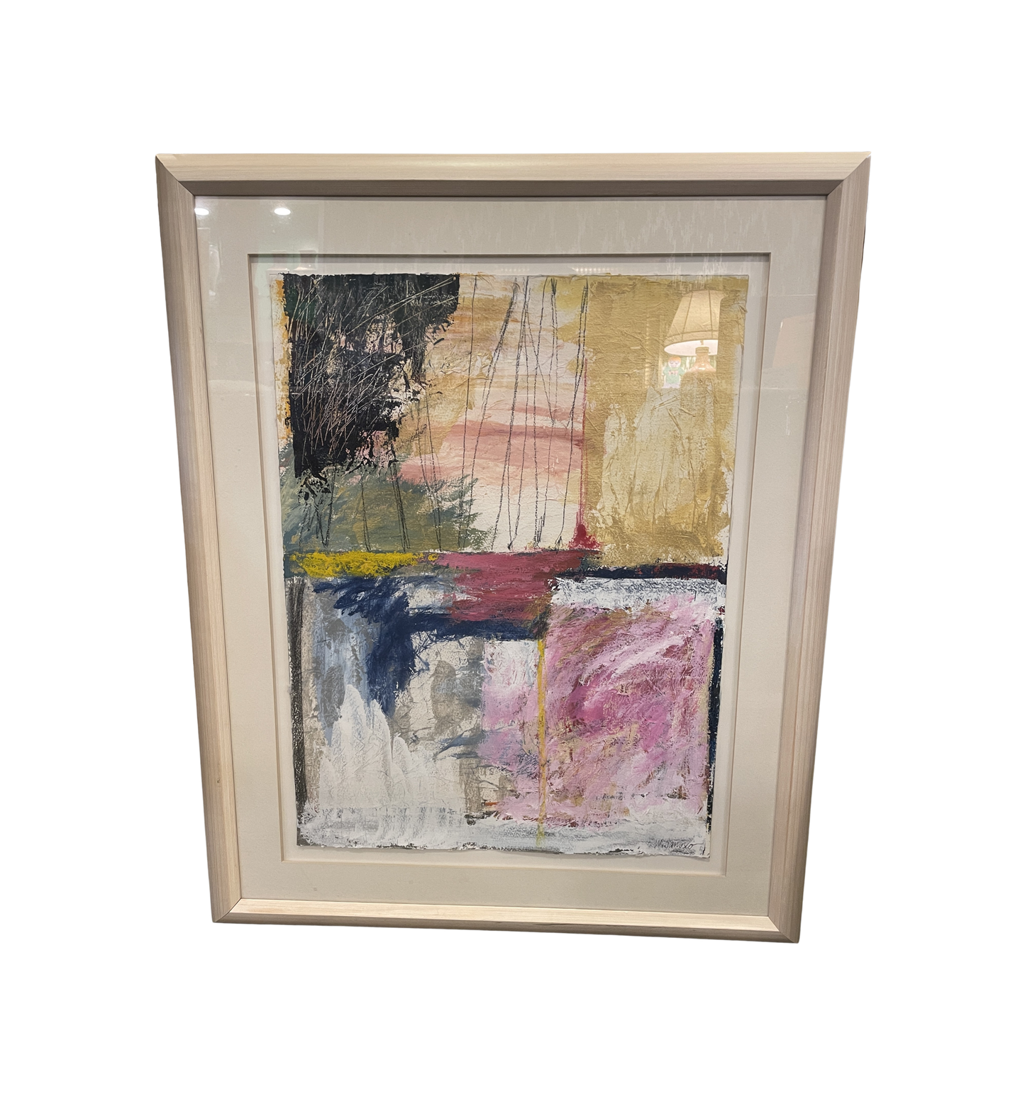 William Janosco Pink Abstract Untitled Multi Media Original (0ND00N)
