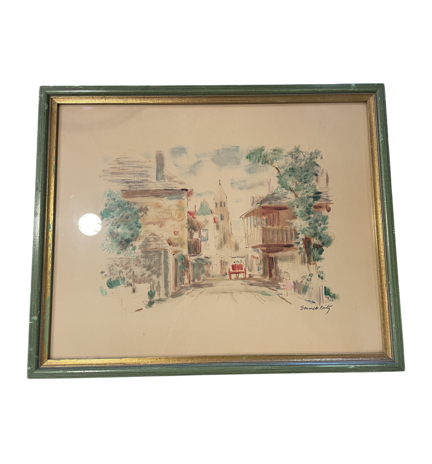 Emmett Fritz Watercolor Street Scene (0GF00Q)