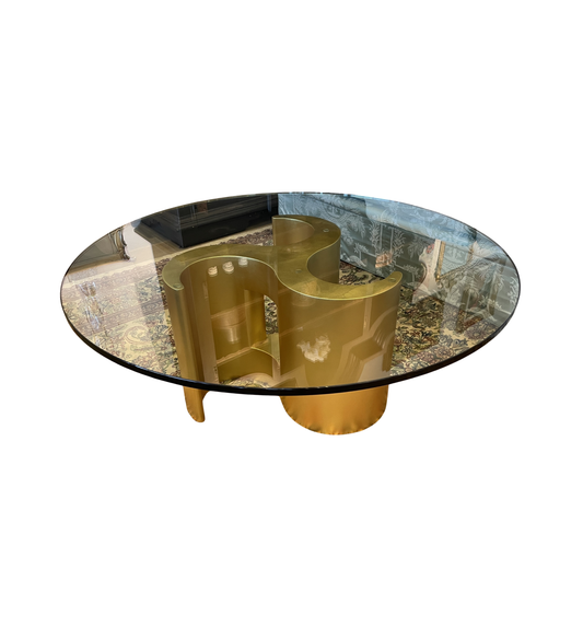 Interior Crafts 0609 Gilt Coffee Table with Glass Top (0KP018)