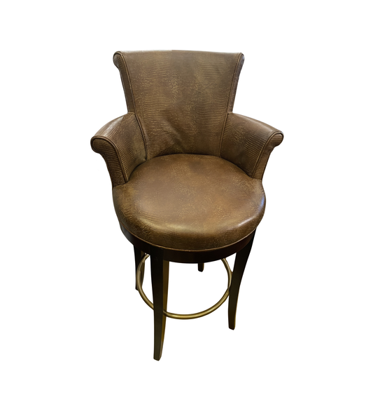 Century Leather Scroll Swivel Barstool (Five available 0N400J)