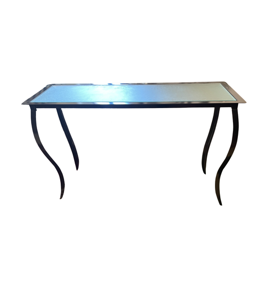 Iron and Frosted Glass Table (0N2008)