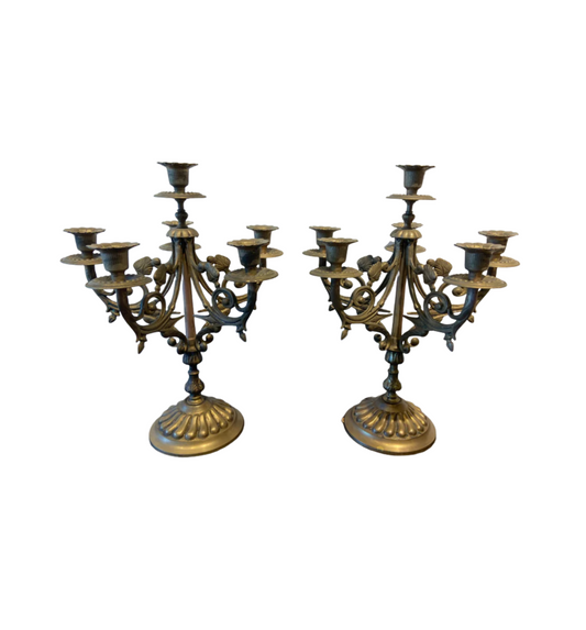 Pair of Italy Brass Candelabras (WV8UGY)