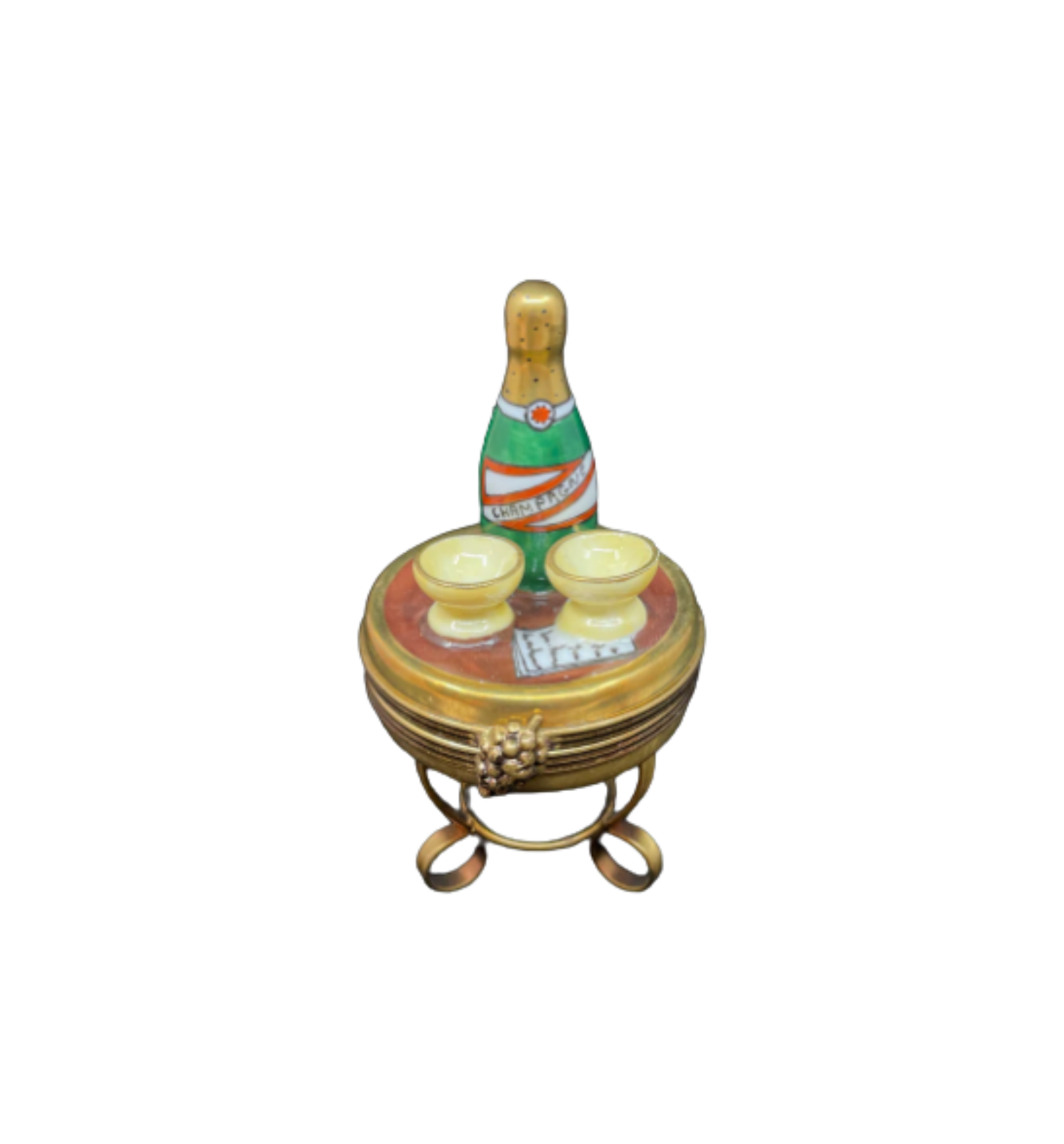 Limoges Champagne Table Trinket Box (030026)