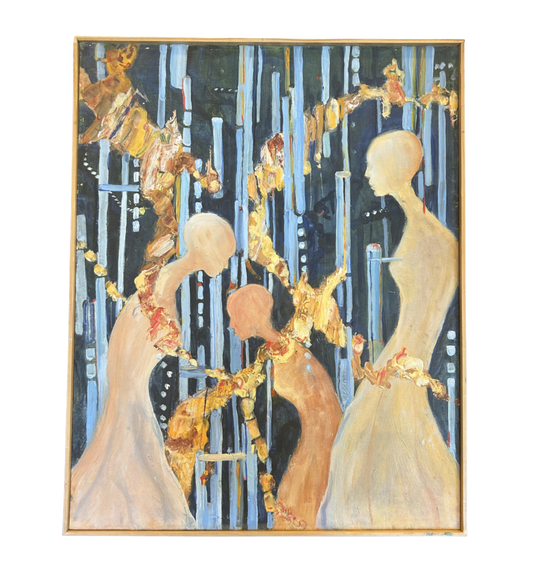 J. Drury Surrealist women Oil on canvas, Framed (0KY002)