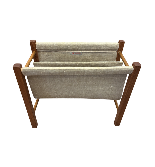 Vintage FBJ Mobler Teak and Canvas Magazine Rack (0NG007)