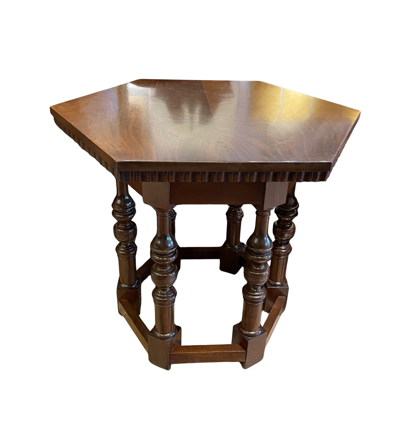Walnut Hexagon Center Table (00Y00I)