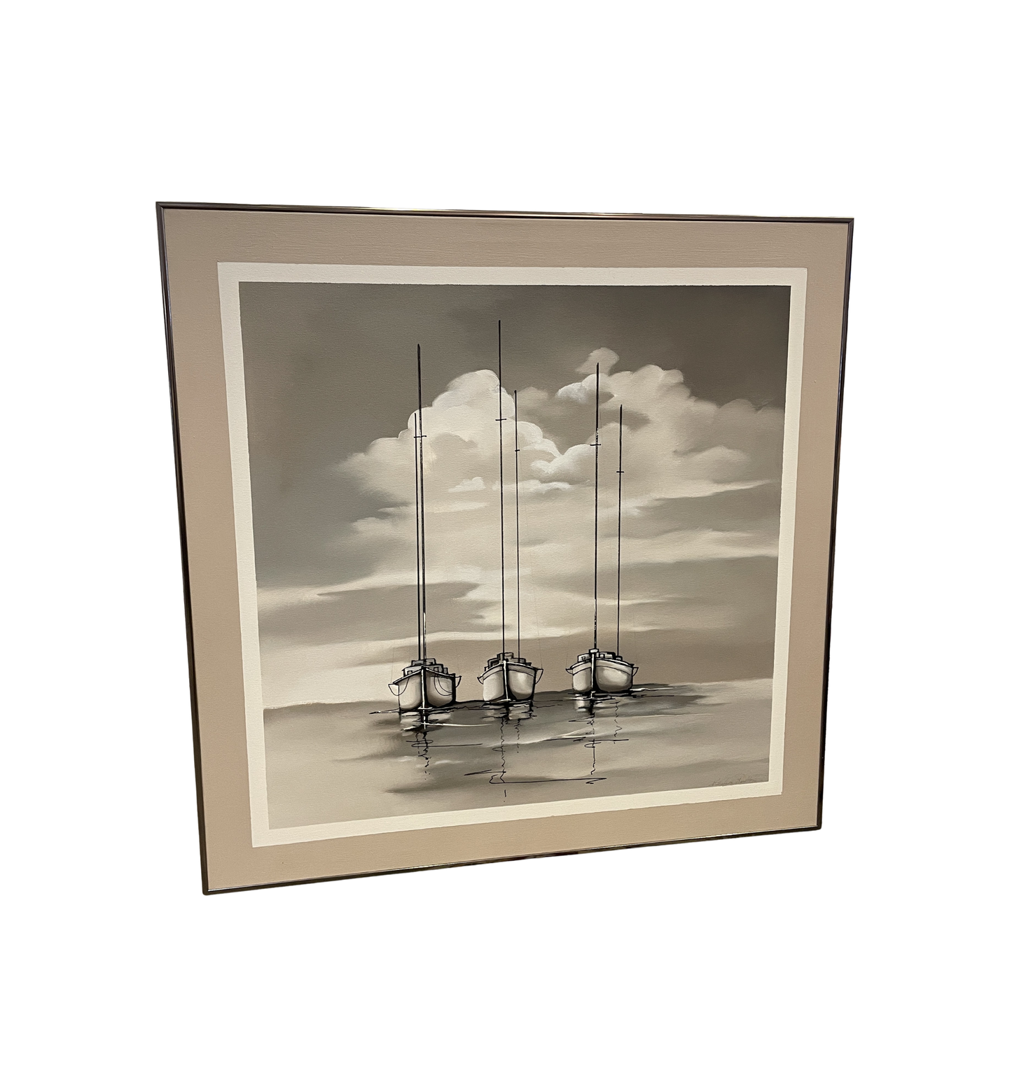 Boats on Canvas, signed (0IV01H)