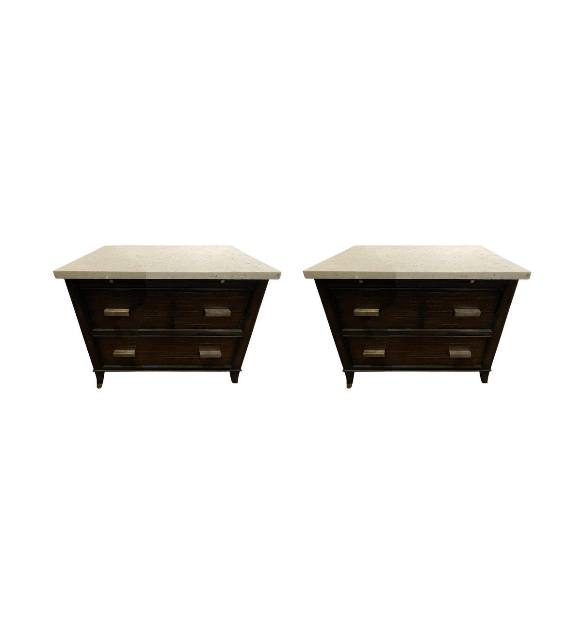 Kreiss Travertine Top Nightstands, A Pair (0A900W)