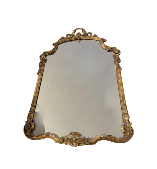 Vintage Gilt Mirror with Rope and Floral detailing (012008)