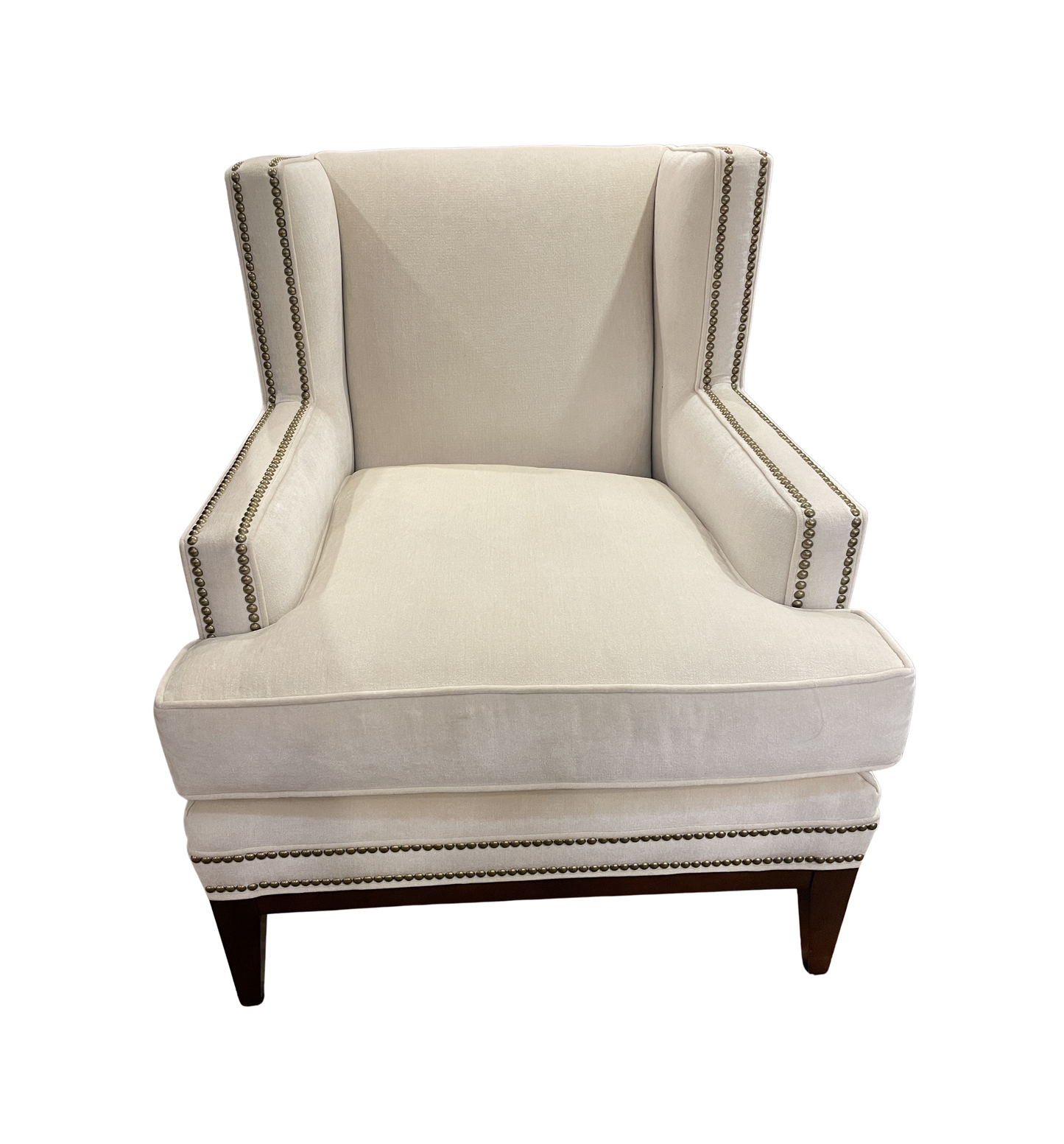 Mitchell Gold White chair with tacks (0IV01A)