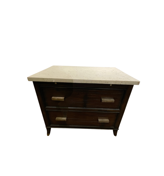 Kreiss Travertine Top Nightstands, A Pair (0A900W)