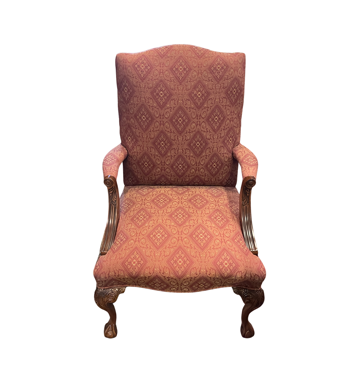 Georgian Style Arm Chair in Reds (Two available 0Q000E)