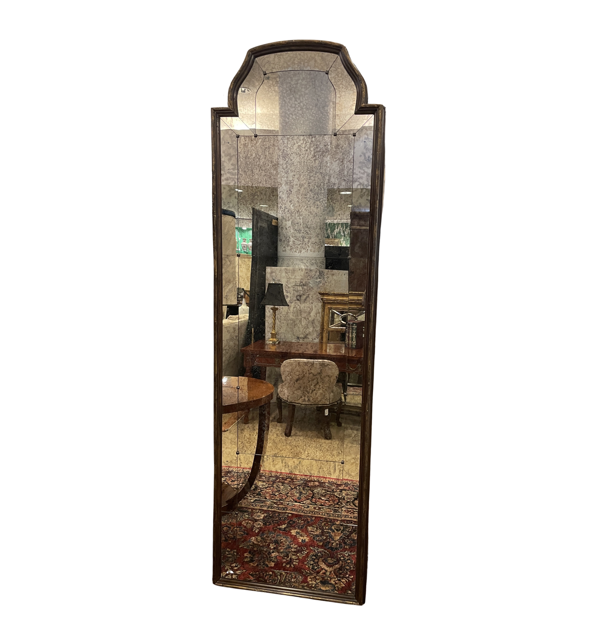 Black and Gold Floor Mirror, Regency Style (0JL04A)