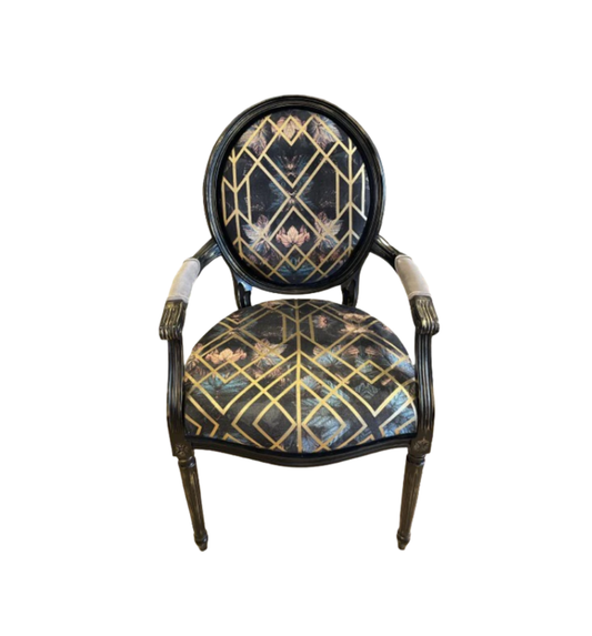 Custom Arm Chair with Geometric Pattern (0E7009)