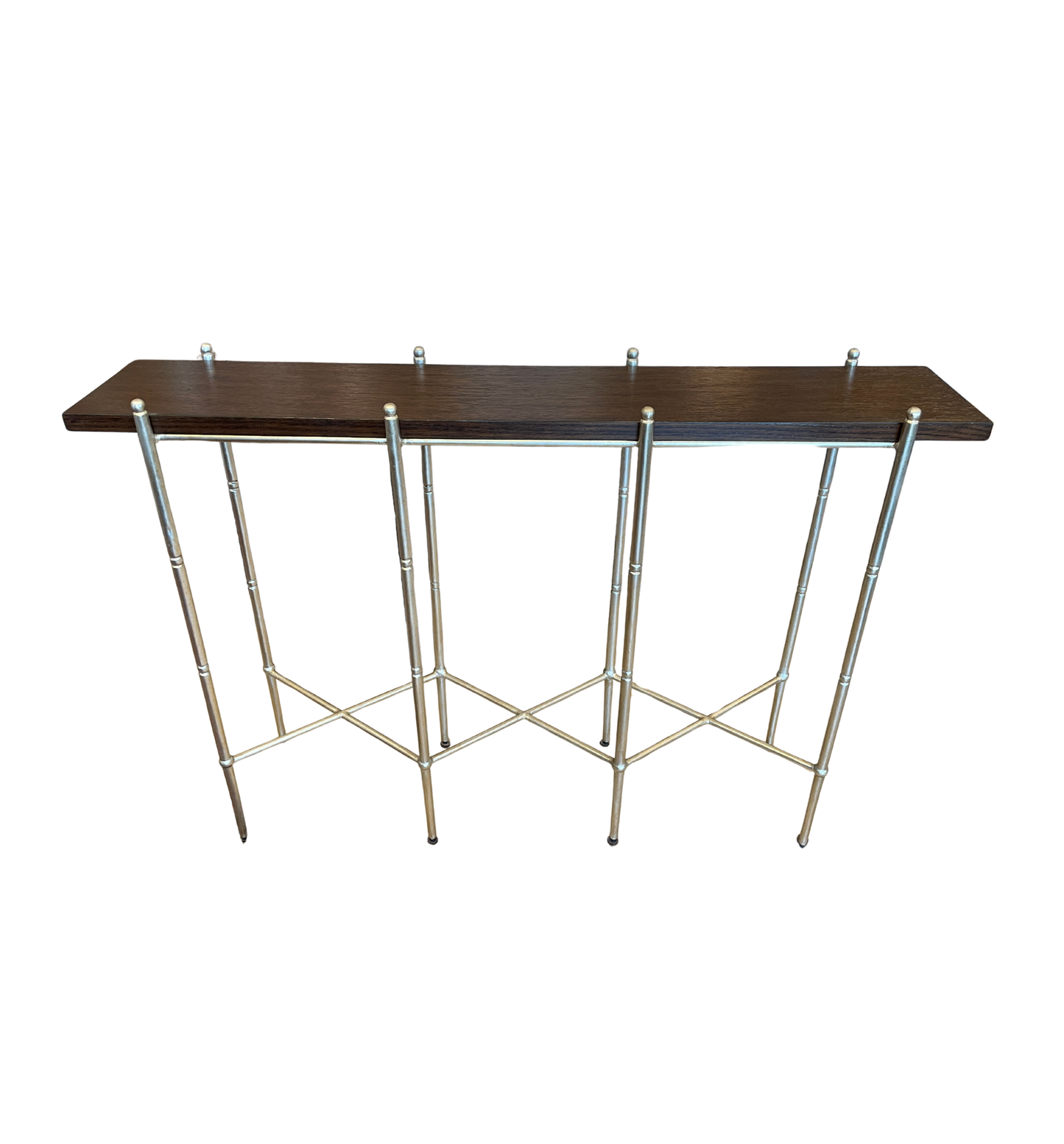 Ambella Sullivan Narrow Wood Console with Bronze Base (0IV006)