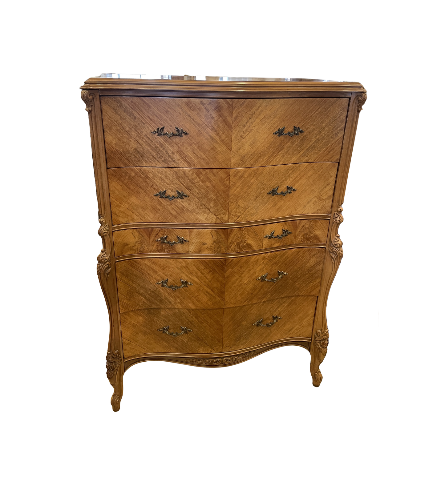 Antique French Provincial Highboy Dresser (0LO003)