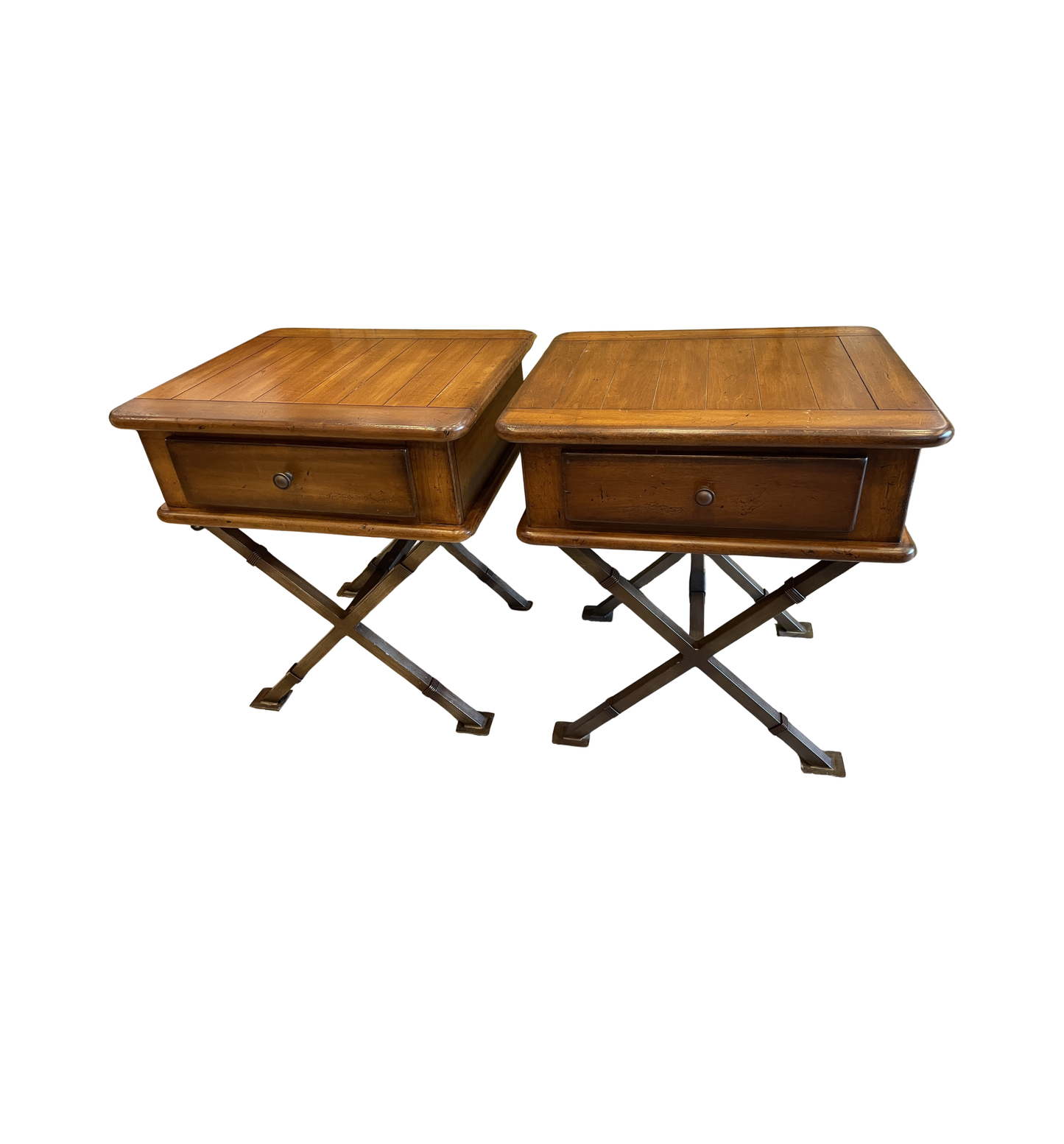 X-base Nightstands With Single Drawer, a pair (0NW00B)