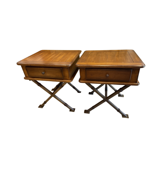 X-base Nightstands With Single Drawer, a pair (0NW00B)