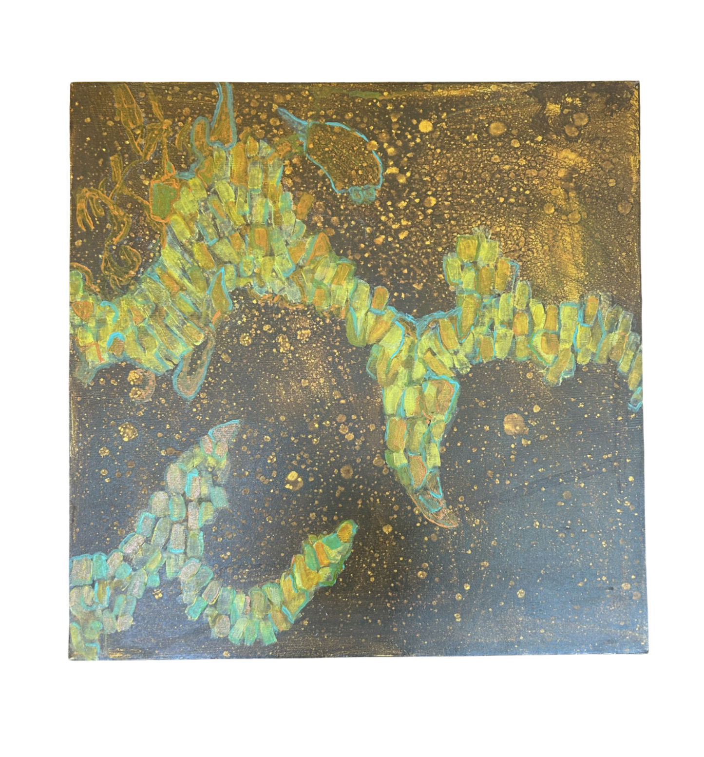 J. Drury Abstract in Green, Unframed (0KY003)