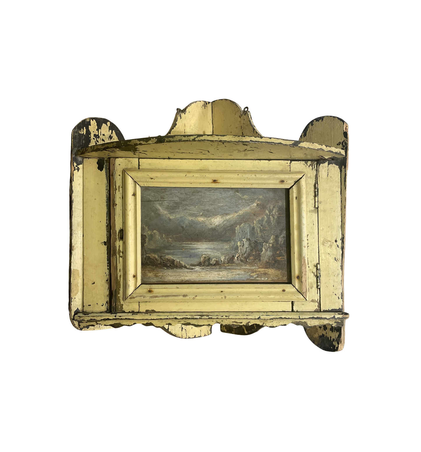 Hand Painted Antique Corner Shelf, AS IS (0JL01V)