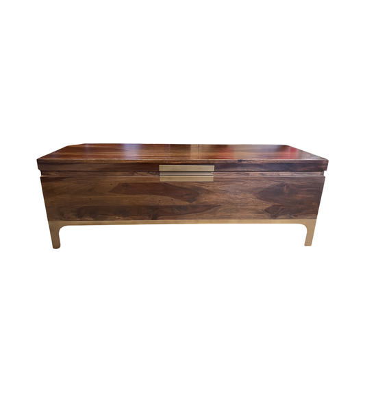 Wooden Trunk with Bronze Accent (0IV01G)