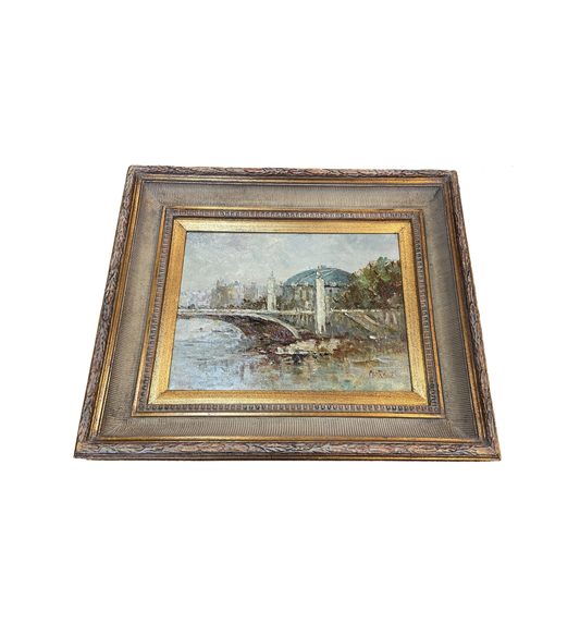 Impressionist River Scene, signed Morgan, oil on canvas (0OT012)
