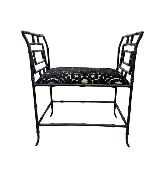 Mid Century Regency Bamboo Iron Bench (0KP006)