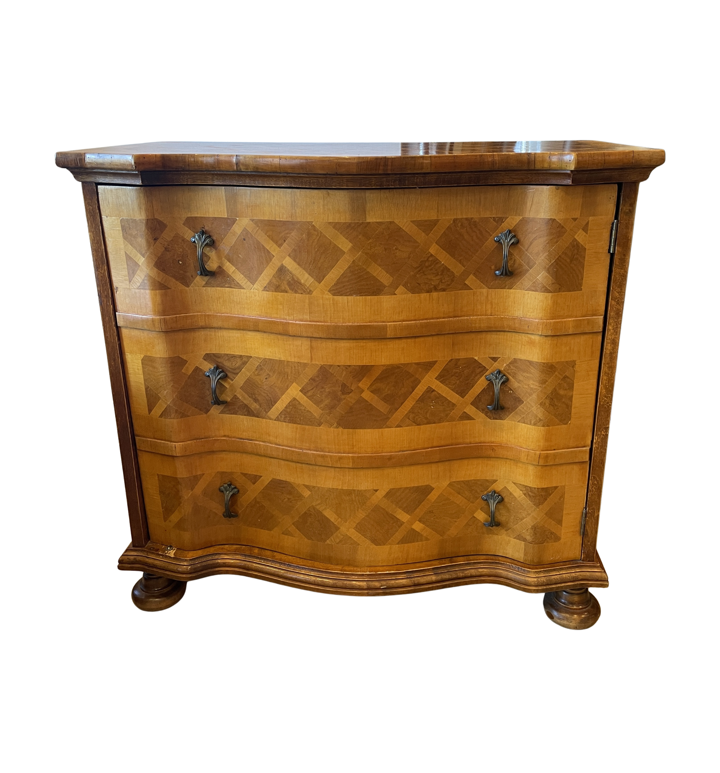 Italian Bar Cabinet with Diamond Pattern Inlay AS IS (0JZ00M)