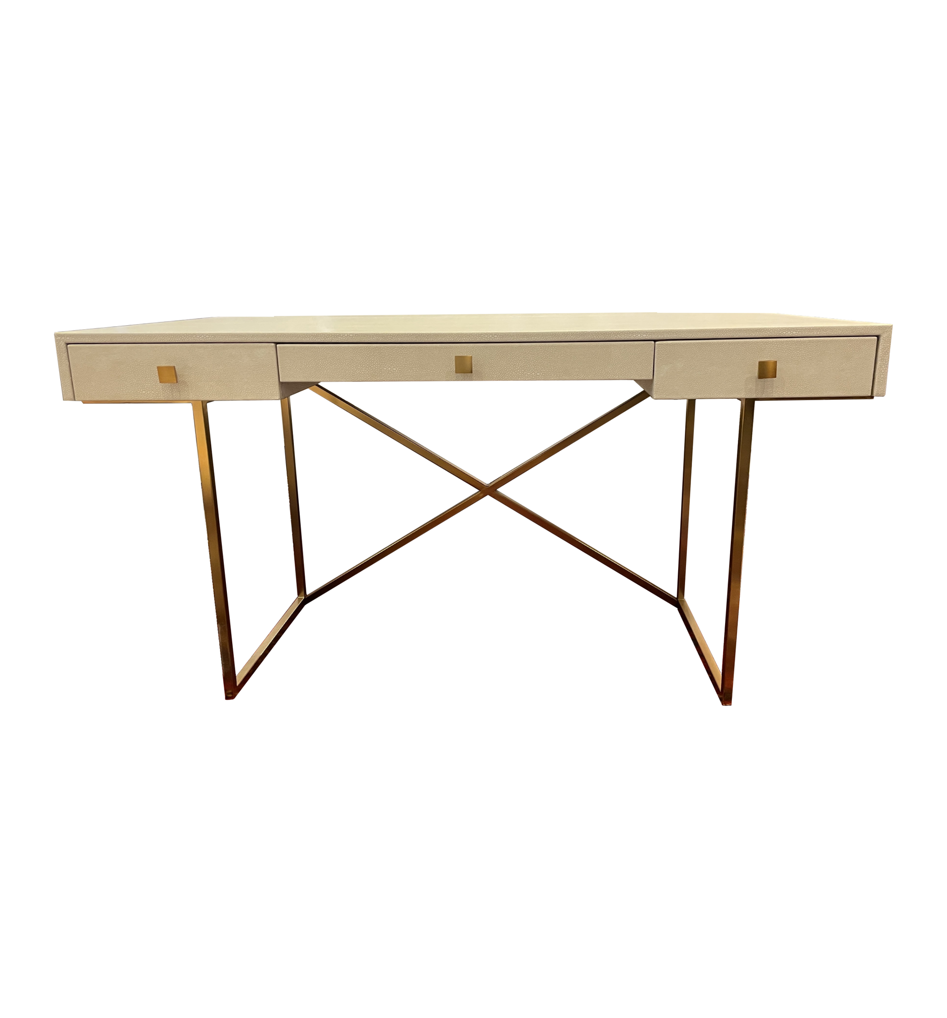 Avalon Ivory Faux Shagreen Desk
