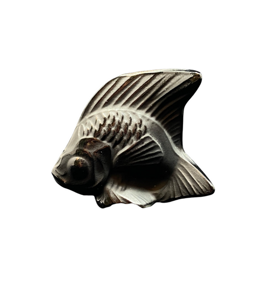 Lalique Black Crystal Fish Sculpture (7TY4KN)