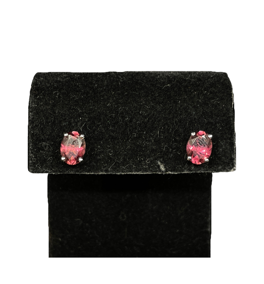 Pink Tourmaline Earrings in 14K white gold (09B00C)