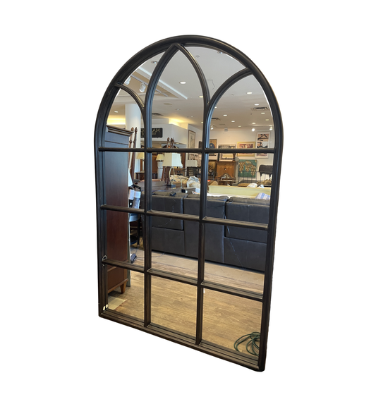 Extra Large Dome topped Paned Mirror, AS IS (01D01Y)