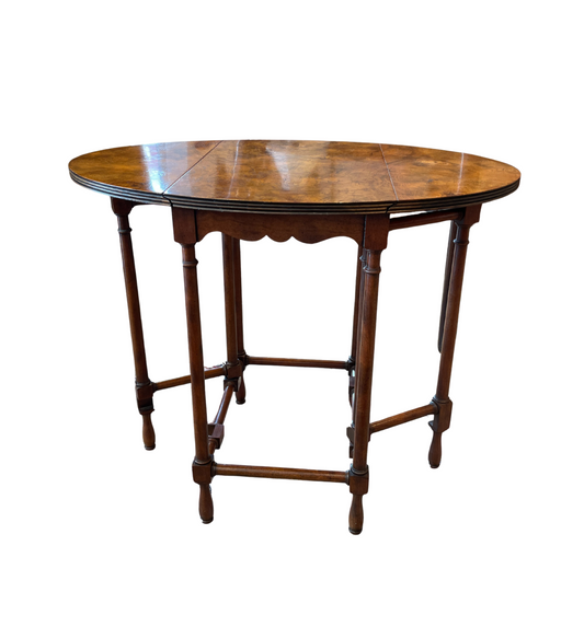 Baker Burled Gate Leg End Table (0GV003)