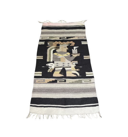 Mexican Tribal Rug AS IS (Approx. 2x4.5) (0JL00I)