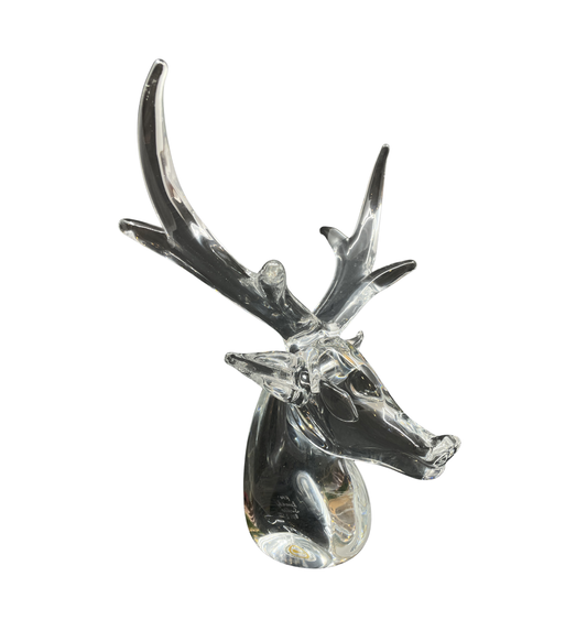 Vintage Ronneby FM Konstglas Deer Head with Antlers (0LN00C)