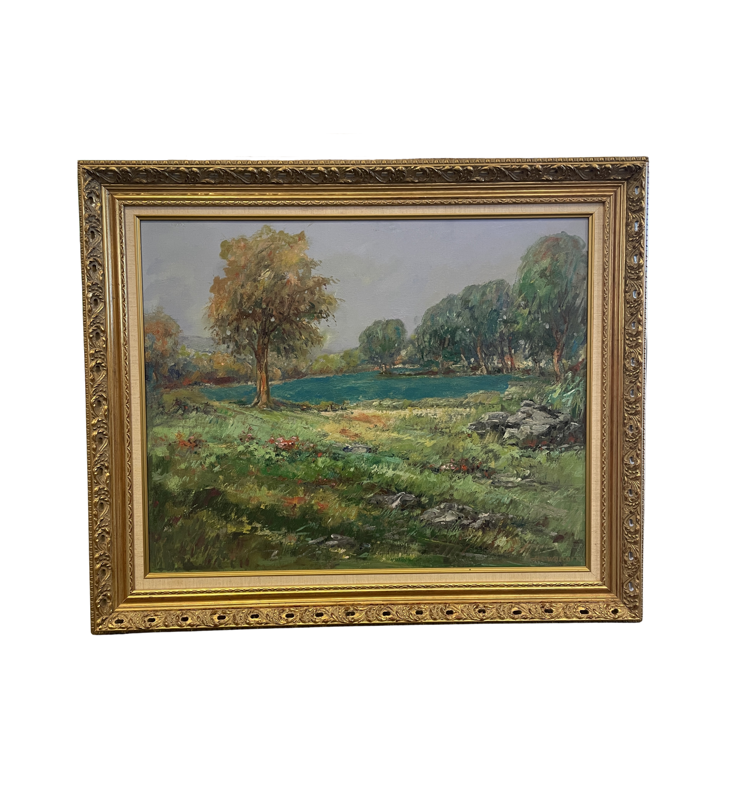Harold C Wolcott (American 1898-1977) Landscape oil on Canvas (0OT00Q)