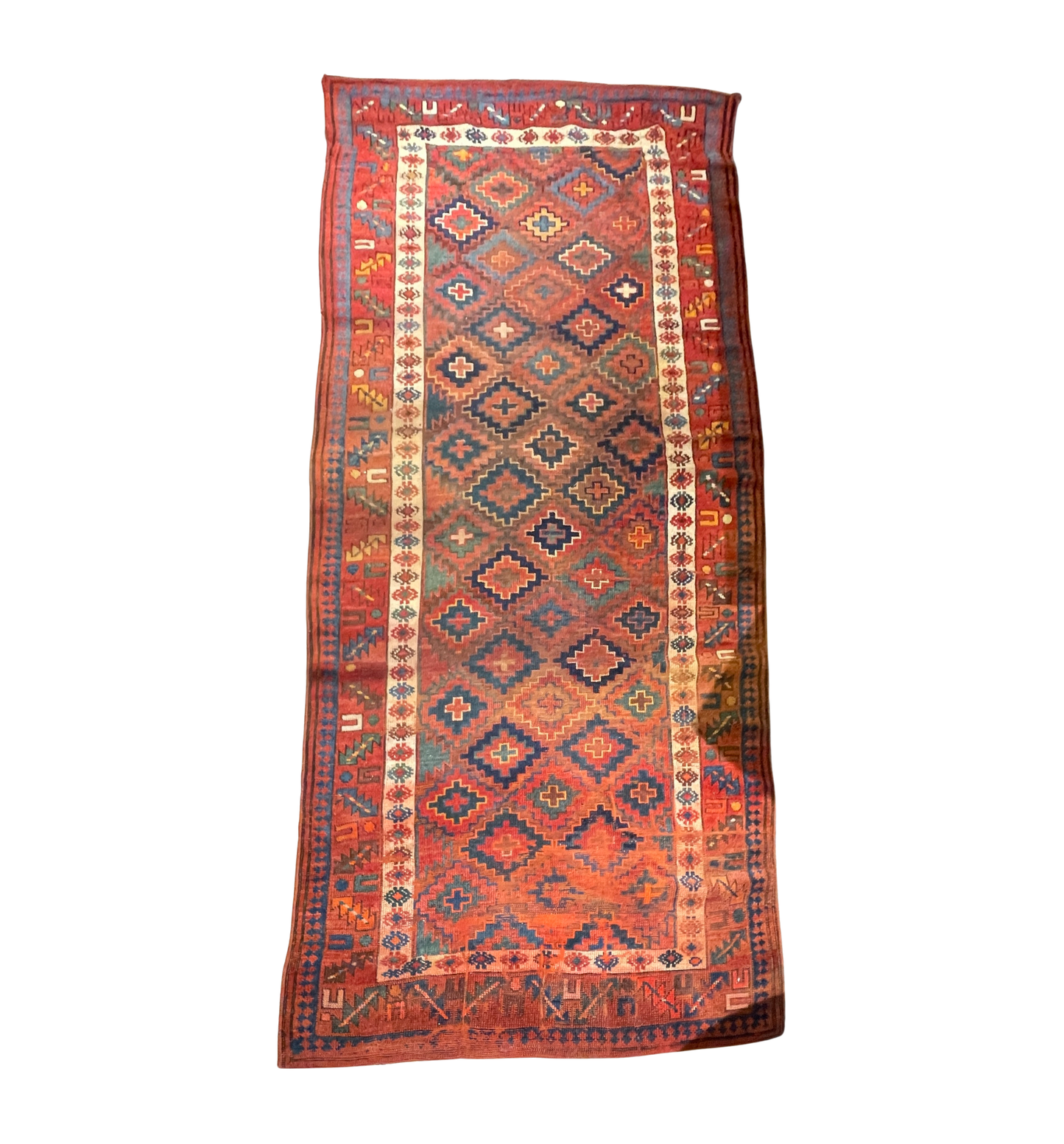 Naturally Dyed Antique Anatolian Runner, Turkish (4'4x8'10) (0JL00B)
