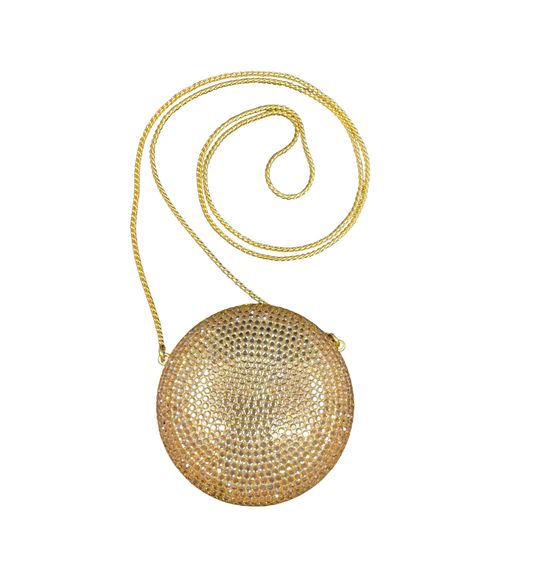 Judith Leiber Tiny Gold Circle Minaudiere, AS IS (0MC001)
