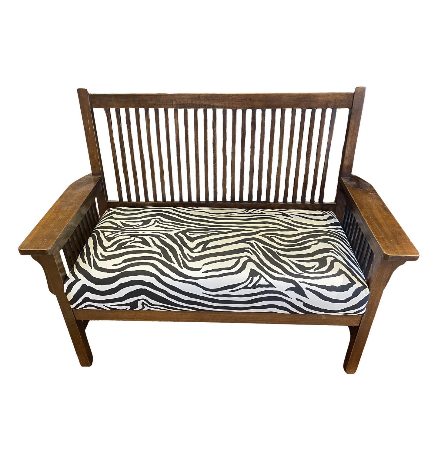 Mission Bench with Zebra Vinyl Upholstery (0H3002)
