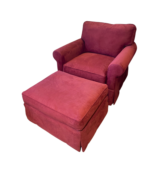 Arhaus Baldwin Oversized Swivel Chair with Ottoman (Two available 0M2001 and 0M2002)