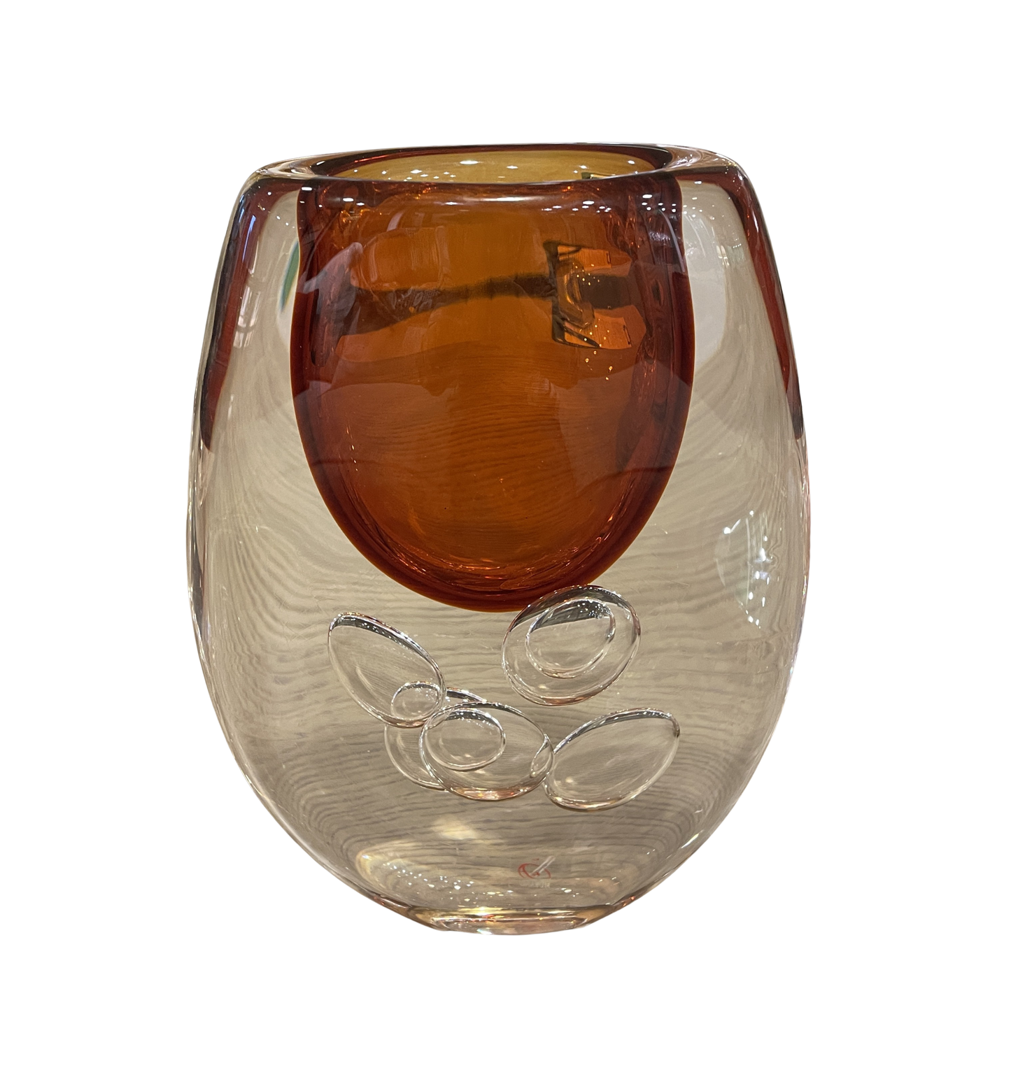 Vetro Artistico Murano Orange Vase (0OH005)