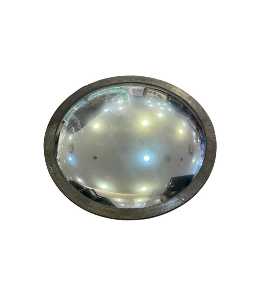 Convex Weathered Mirror with Hammered Zinc Frame (0G0012)
