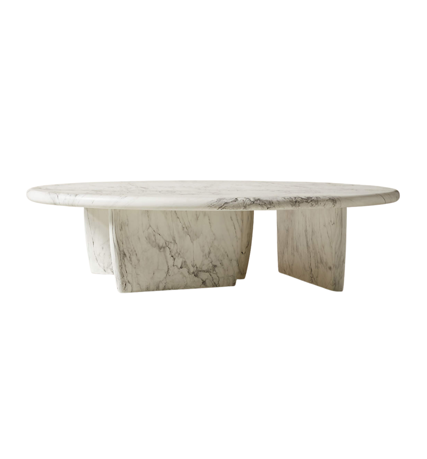 CB2 Anoki 57" Coffee Table with Gray Marblization, NEW (0I4001)